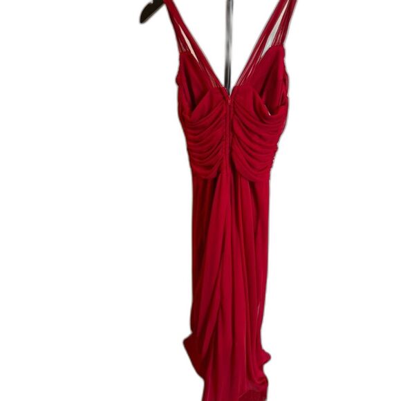 Roberta Bridal Red Twisted Bodice Maxi Dress M - Picture 5 of 6